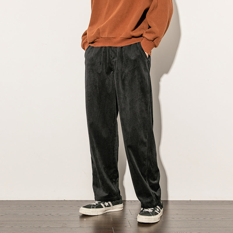 Oversized corduroy trousers – Japanese street vibe.