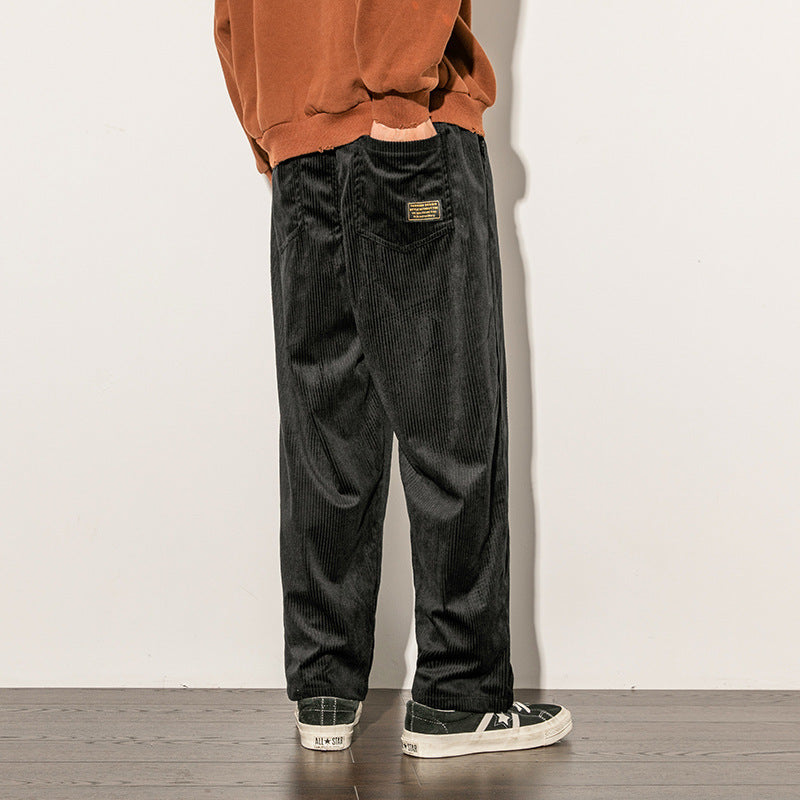 Oversized corduroy trousers – Japanese street vibe.