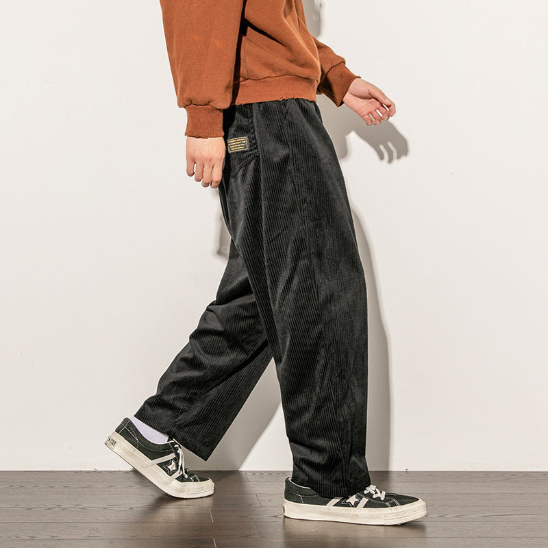 Oversized corduroy trousers – Japanese street vibe.