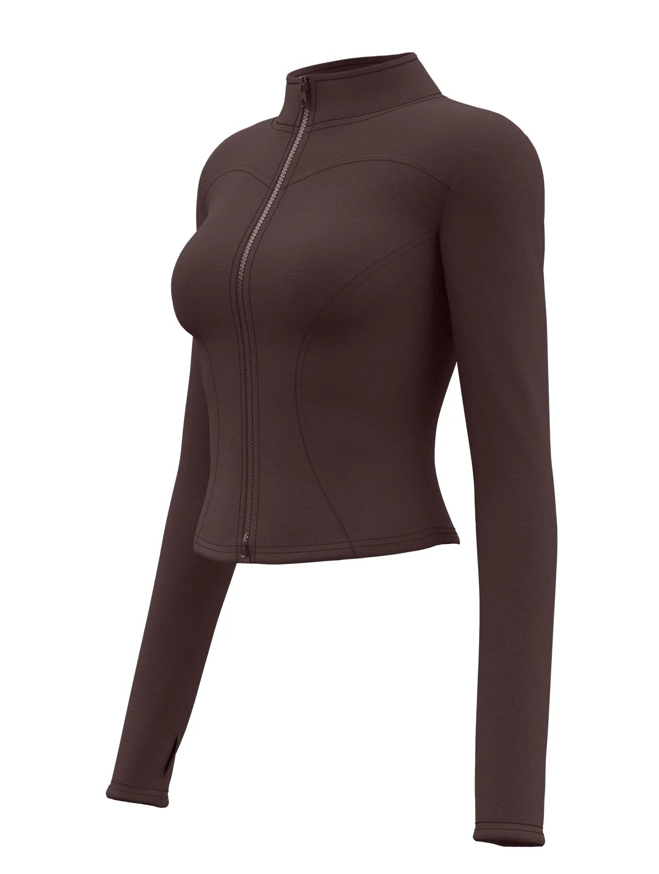 High Quality Waist Slimming Training Tops Women's Tight Stand Collar Full Zipper long Sleeves Fitness Running Yoga shirts