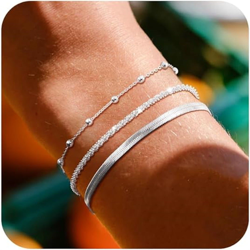 Exquisite Twist Bracelet Stainless Steel Layered Wear Snake Bones Chain
