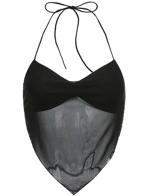 90s Inspired Mesh Halter Tee
