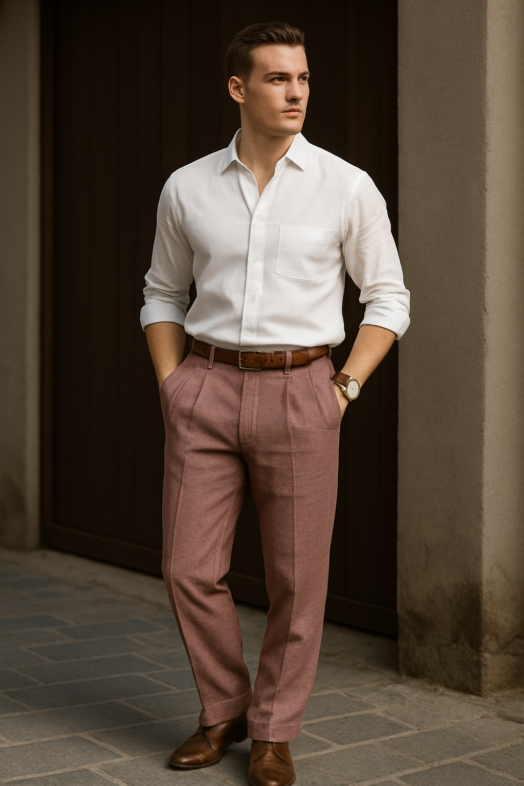 Men’s Linen Trousers – Breathable Double Pleated Straight Fit Pants | Urban Style