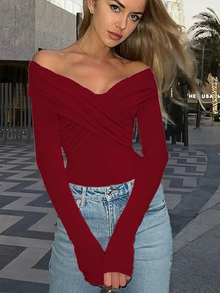 Red Backless Corset Bodysuit – Slim Fit Spring Fashion