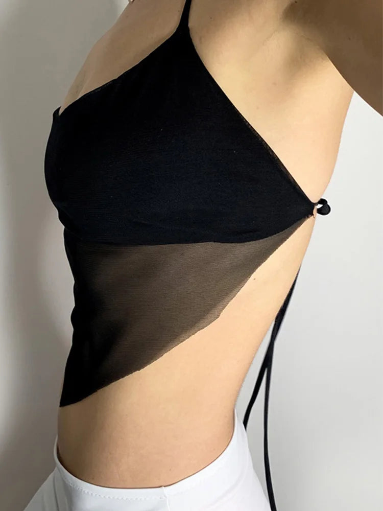90s Inspired Mesh Halter Tee
